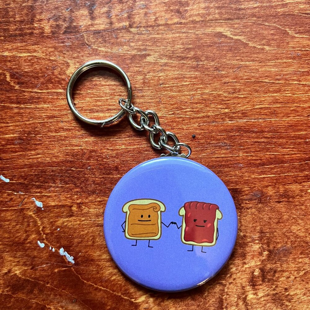 Peanut Butter and Jelly High Fist Bumping 2 inch Keychain